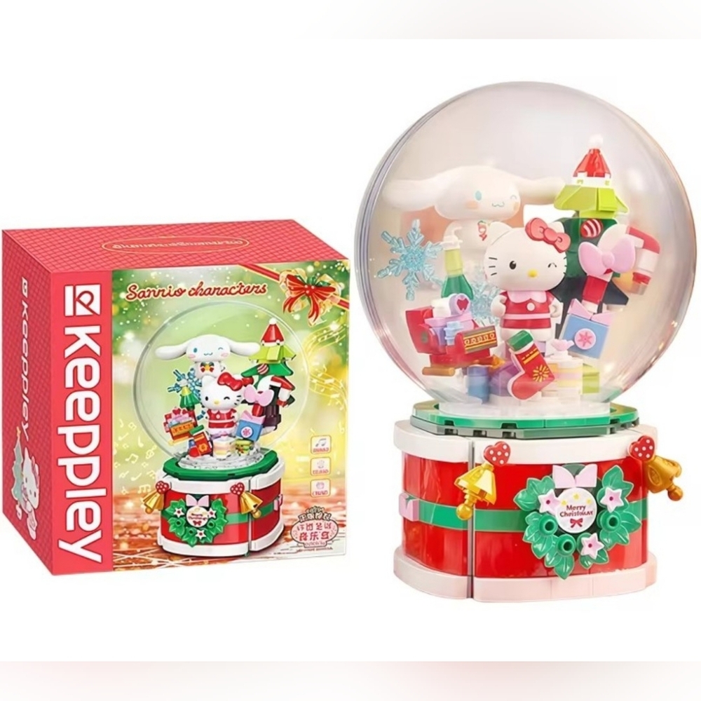 EXCLUSIVE - Hello Kitty & Cinnamoroll Keeppley Building Block Working Music Box - Picture 2 of 9